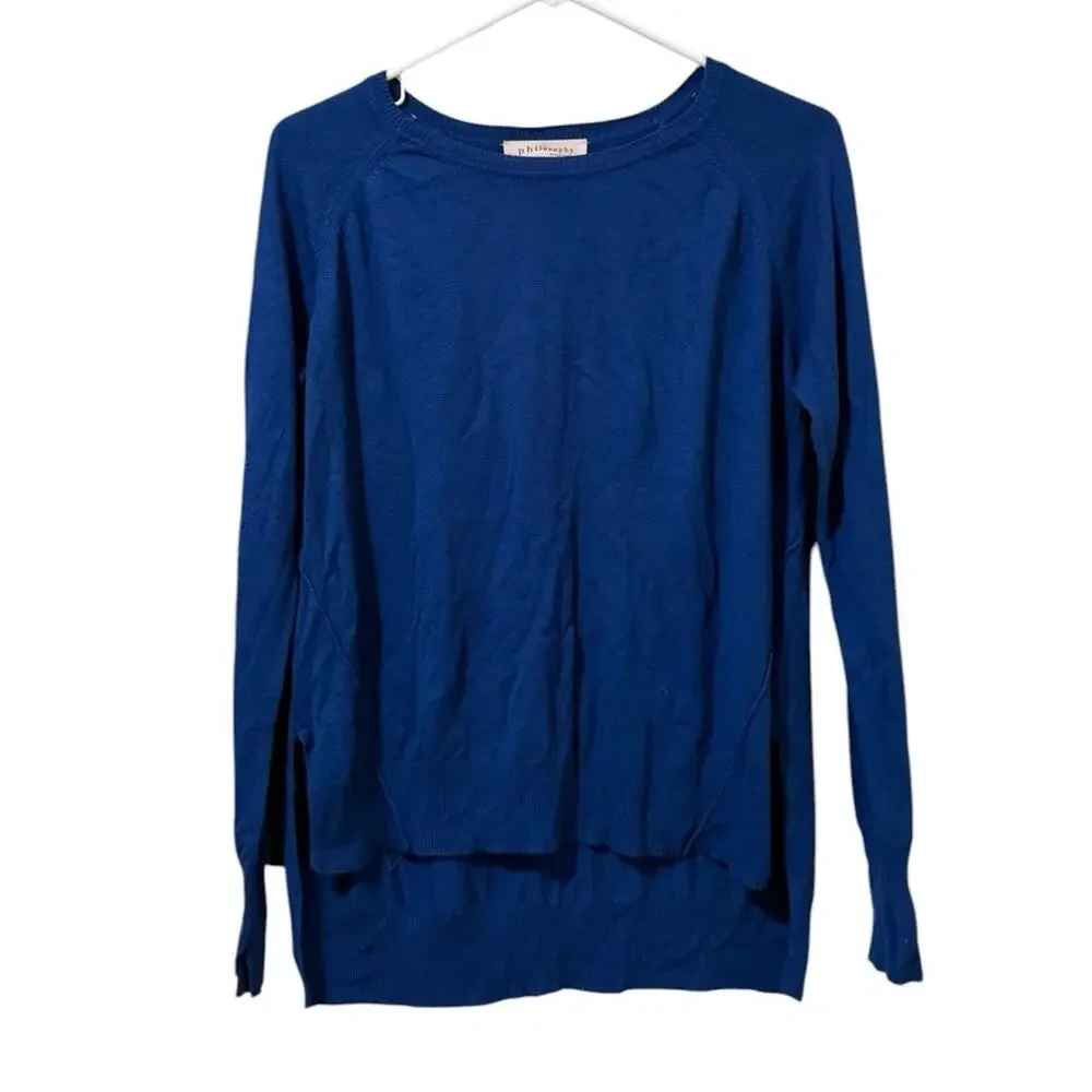 Philosophy Women Size‎ Medium Women Long Sleeve Sweater Blue Lightweight Stretch